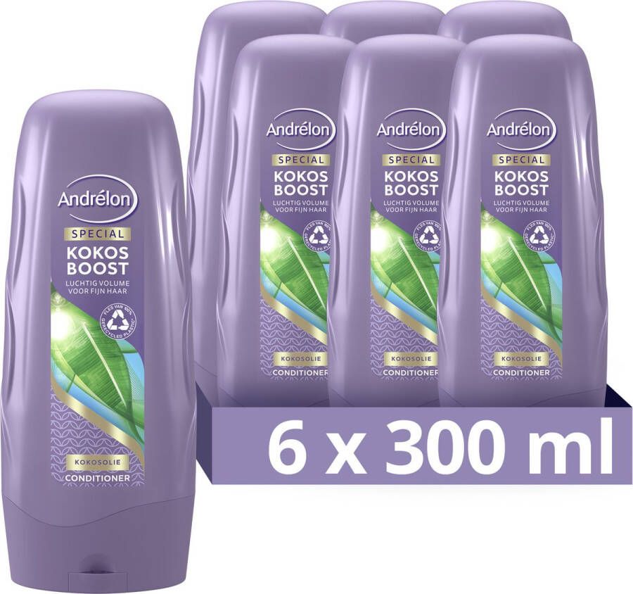 Andrélon Special Kokos Boost conditioner 6 x 300 ml voordeelverpakking