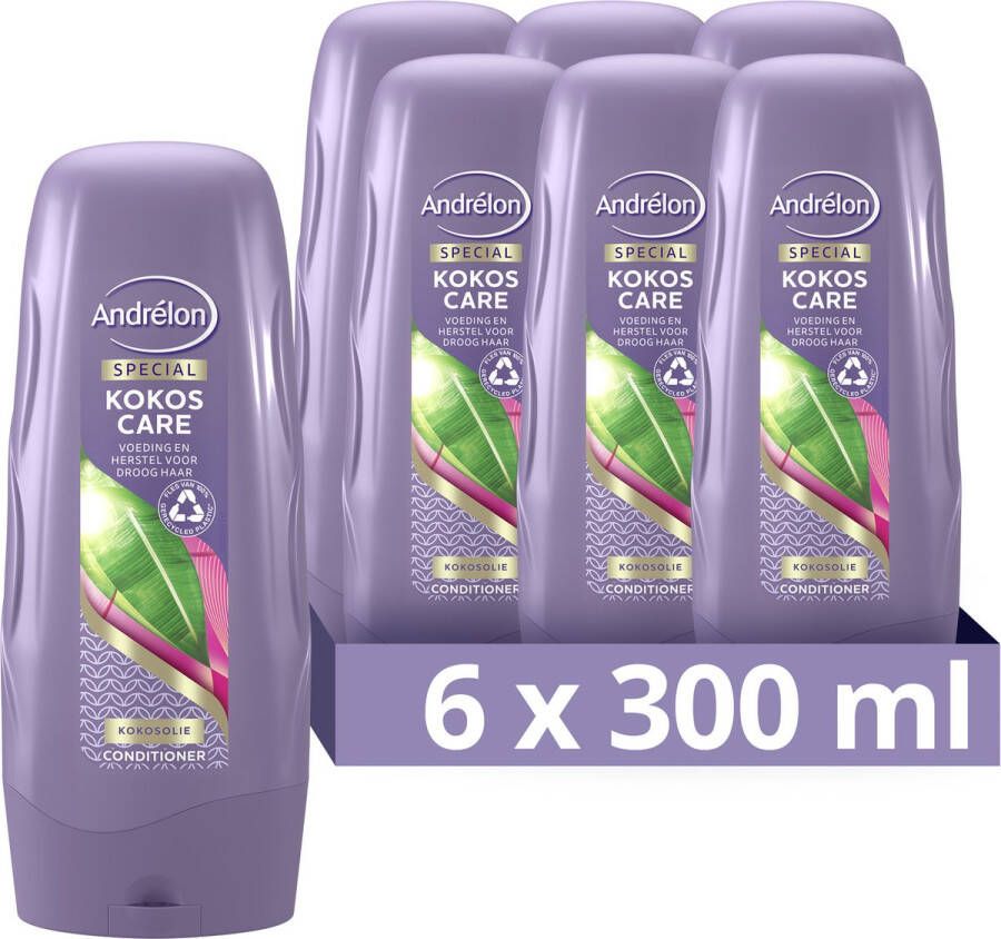 Andrélon Special Kokos Care conditioner 6 x 300 ml voordeelverpakking