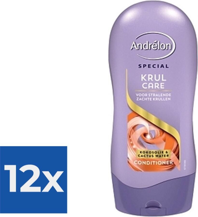Andrélon Special Krul Care kokosolie & cactus water Conditioner. Voordeelverpakking 12 stuks