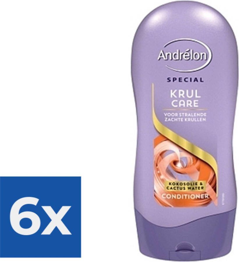 Andrélon Special Krul Care kokosolie & cactus water Conditioner. Voordeelverpakking 6 stuks