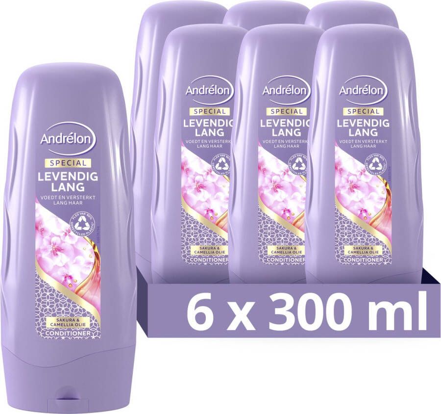 Andrélon Special Levendig Lang conditioner 6 x 300 ml voordeelverpakking