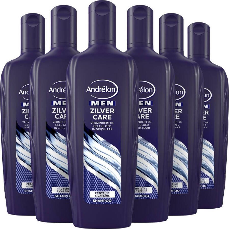 Andrélon Zilver Care Men Shampoo 6 x 300 ml Voordeelverpakking