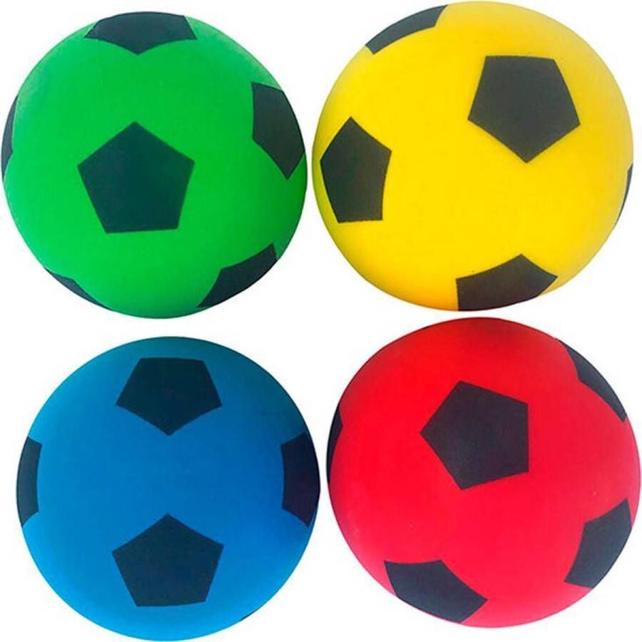 Androni Giocattoli 4 Foamballen | 20 cm | Zachte voetballen | Softy ballen | Lichte Voetbal | Merk Softee | 4 Verschillende kleuren