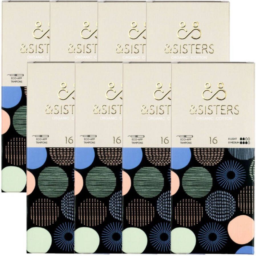 AndSisters &SISTERS – Eco-Applicator Tampons – Duopak: medium+light – 8 pak – Biologisch Katoen