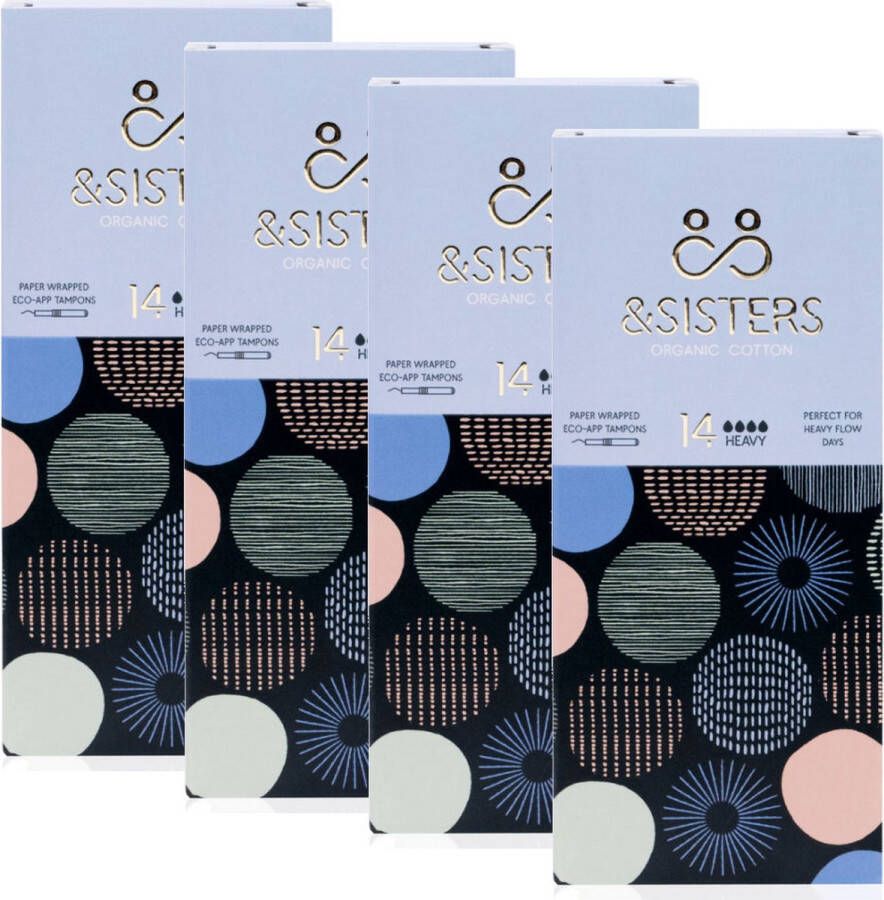 AndSisters &SISTERS – Eco-Applicator Tampons – Heavy – 4 pak – Biologisch Katoen