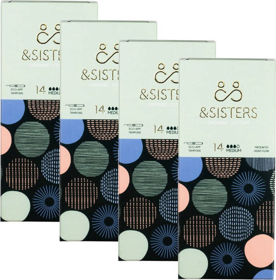 AndSisters &SISTERS – Eco-Applicator Tampons – Medium – 4 pak – Biologisch Katoen