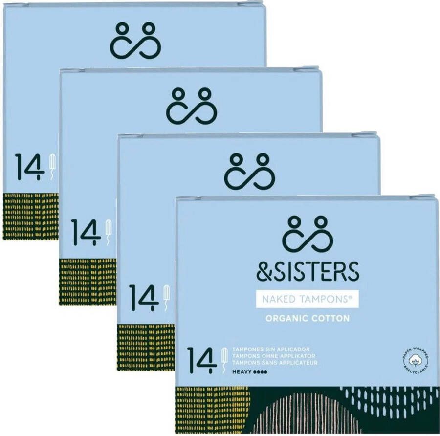 AndSisters &SISTERS – Tampons – Heavy – 4 pak – Biologisch Katoen Duurzaam