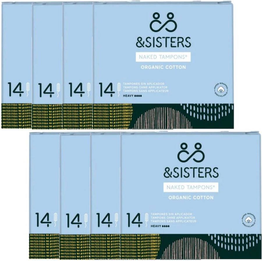 AndSisters &SISTERS – Tampons – Heavy – 8 pak – Biologisch Katoen Duurzaam