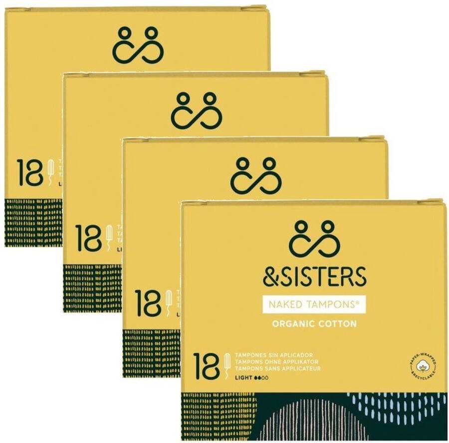 AndSisters &SISTERS – Tampons – Light – 4 pak – Biologisch Katoen Duurzaam