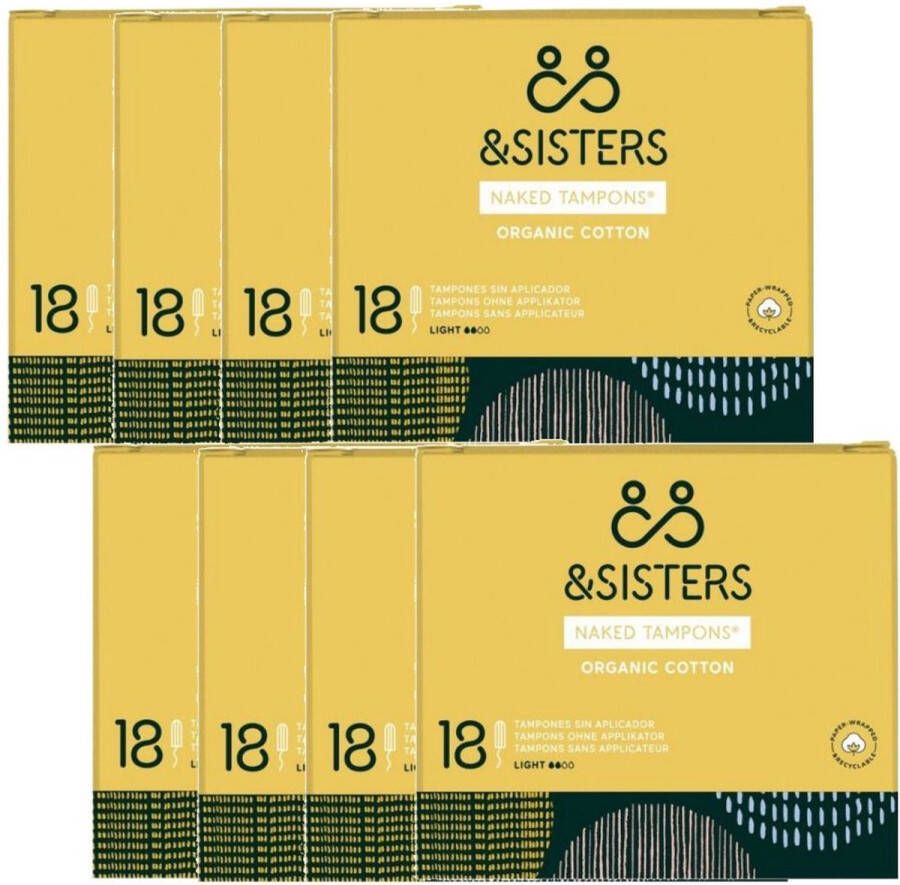 AndSisters &SISTERS – Tampons – Light – 8 pak – Biologisch Katoen Duurzaam