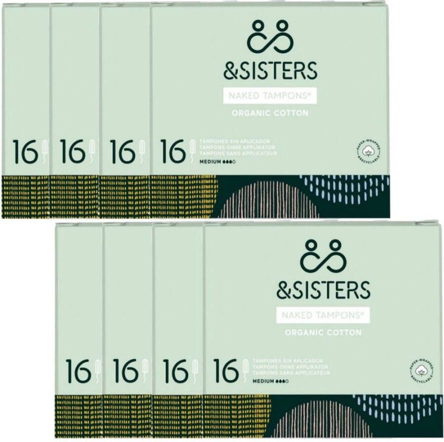 AndSisters &SISTERS – Tampons – Medium – 8 pak – Biologisch Katoen Duurzaam