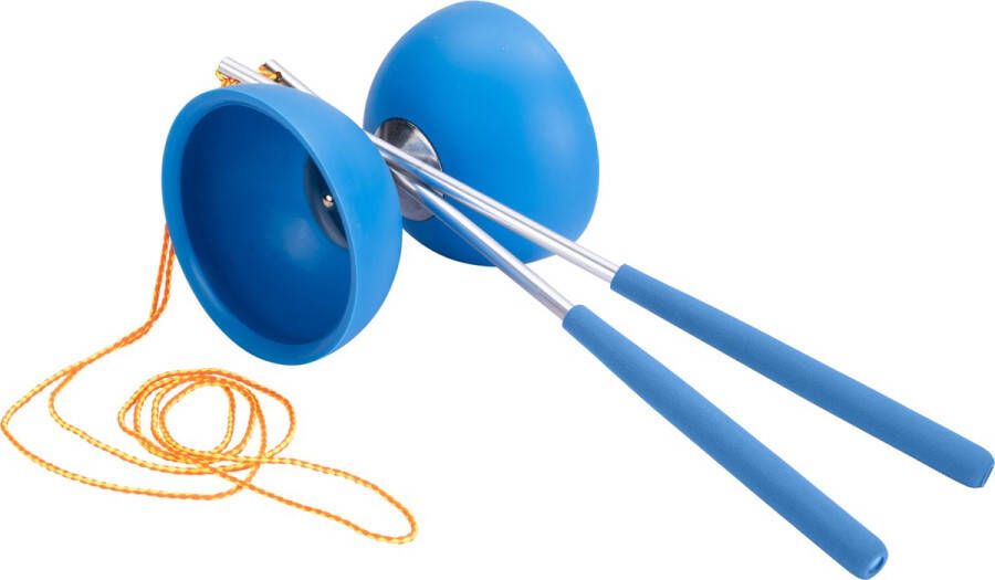 Angel Toys DIABOLO RUBBER MET 2 METALEN STICKS 32 5 CM BLAUW