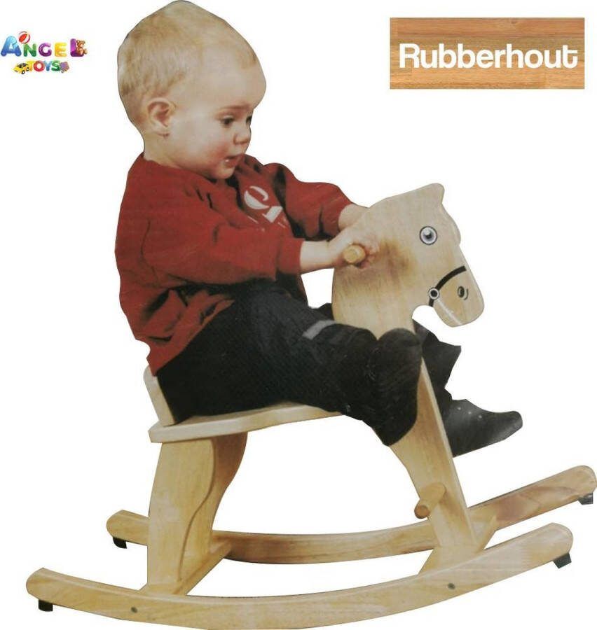 Angel Toys Rocking Horse Rubberhout Hobbelpaard 72 x 28 x 52 cm