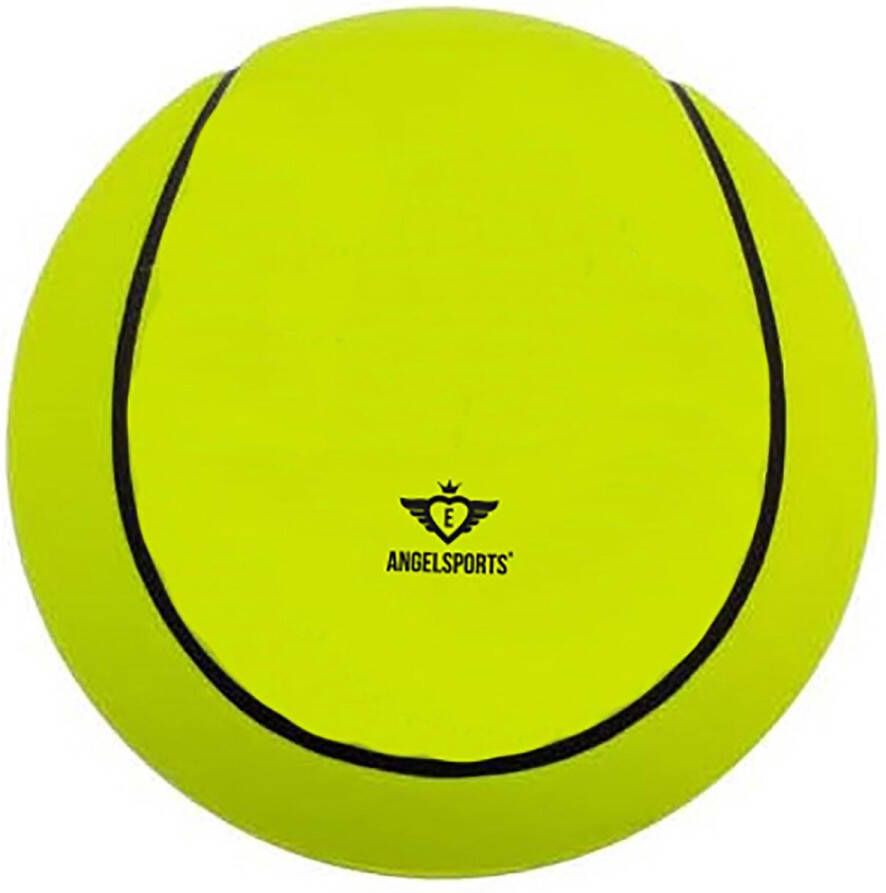 Angel Toys Tennisbal soft foam 12 5 cm dia in net met headercard kleur geel