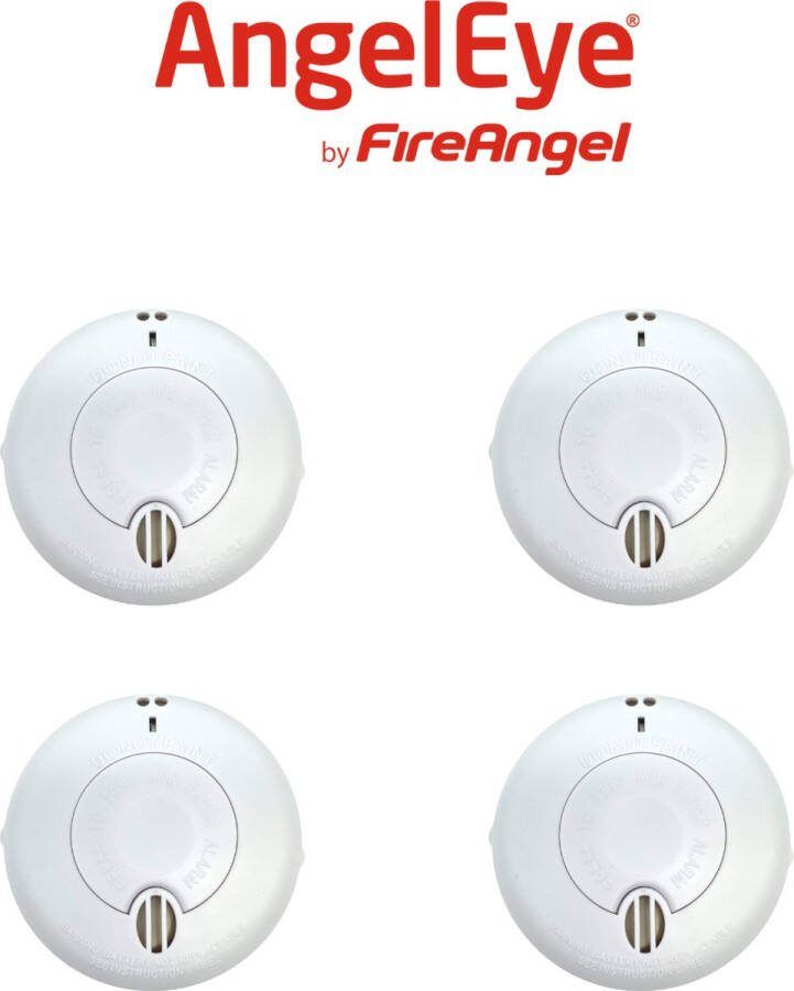 AngelEye Draadloze Rookmelders (Set van 4) 3 Jaar batterij Brandmelder Hittemelder Met Testknop 85db