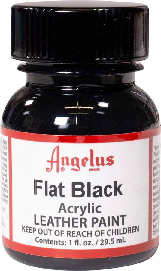 Angelus Acrylic Leather Paint Flat Black Textielverf voor leren stoffen Matte afwerking 29 5ml