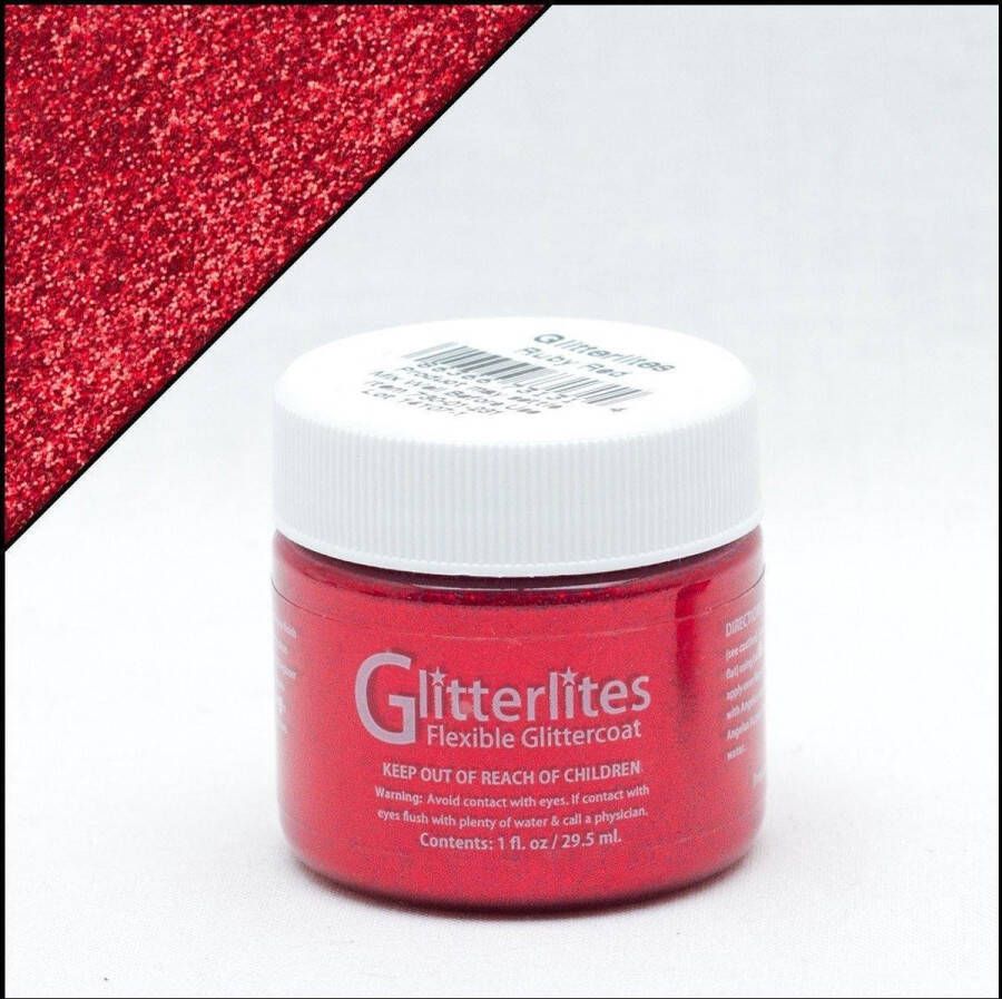 Angelus Glitterlites 29 5 ml Glitter verf voor o.a. leer Ruby Red