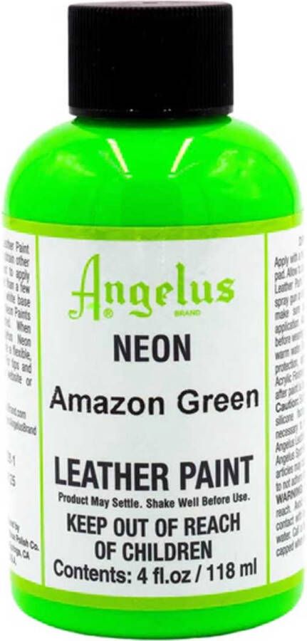 Angelus Leather Acrylic Paint textielverf voor leren stoffen acrylbasis 118ml Neon Amazon Green