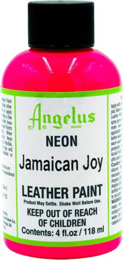 Angelus Leather Acrylic Paint textielverf voor leren stoffen acrylbasis 118ml Neon Jamaican Joy