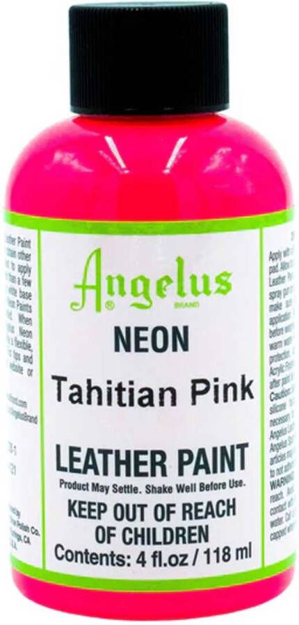 Angelus Leather Acrylic Paint textielverf voor leren stoffen acrylbasis 118ml Neon Tahitian Pink