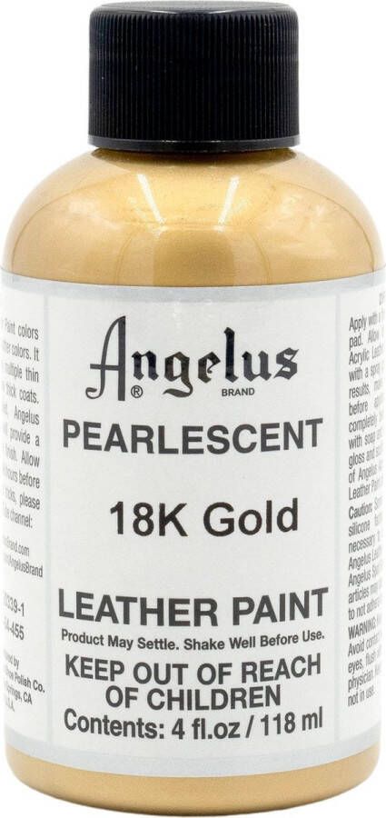 Angelus Leather Acrylic Paint textielverf voor leren stoffen acrylbasis 118ml Parelmoer Goud