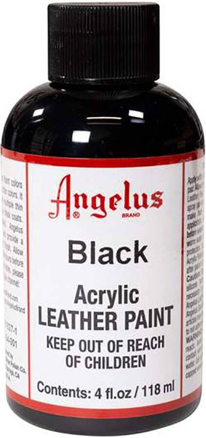 Angelus Leather Acrylic Paint textielverf voor leren stoffen acrylbasis Black 118ml