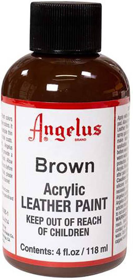 Angelus Leather Acrylic Paint textielverf voor leren stoffen acrylbasis Brown 118ml