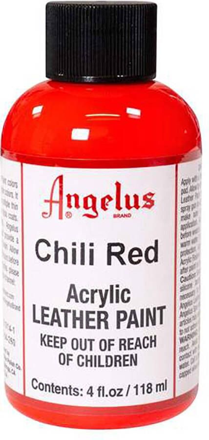 Angelus Leather Acrylic Paint textielverf voor leren stoffen acrylbasis Chili Red 118ml