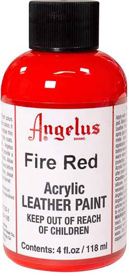 Angelus Leather Acrylic Paint textielverf voor leren stoffen acrylbasis Fire Red 118ml