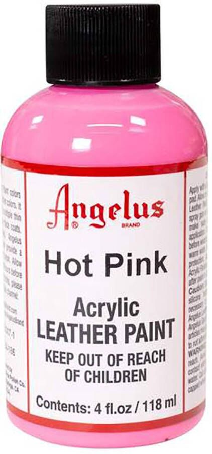 Angelus Leather Acrylic Paint textielverf voor leren stoffen acrylbasis Hot Pink 118ml