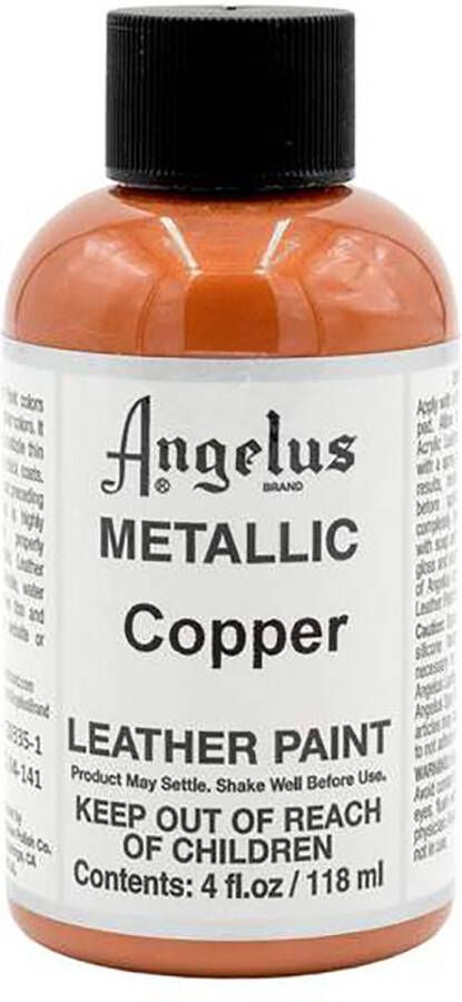 Angelus Leather Acrylic Paint textielverf voor leren stoffen acrylbasis Metallic Copper 118ml