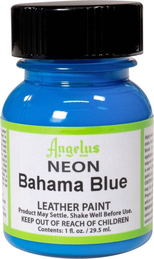 Angelus Leather Acrylic Paint textielverf voor leren stoffen acrylbasis Neon Bahama Blue 29 5ml