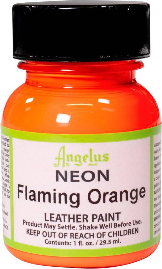 Angelus Leather Acrylic Paint textielverf voor leren stoffen acrylbasis Neon Flaming Orange 29 5ml