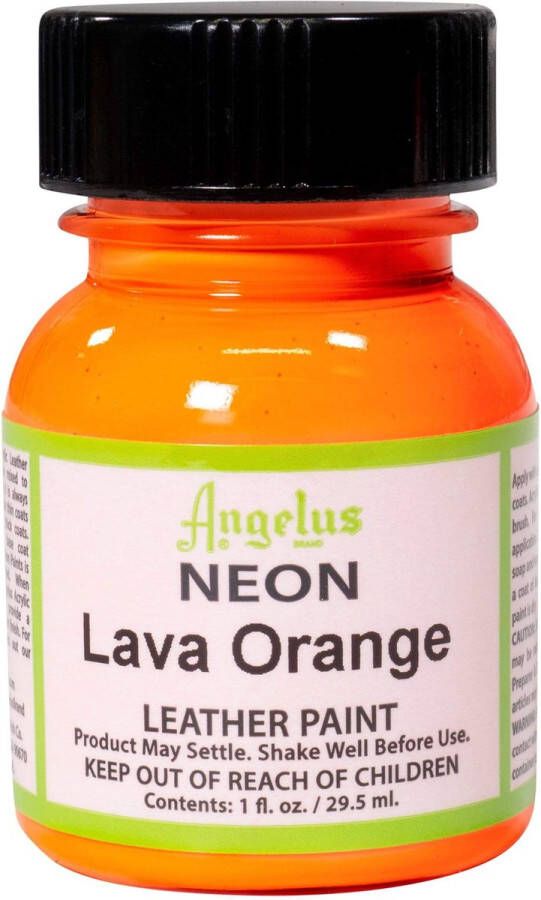 Angelus Leather Acrylic Paint textielverf voor leren stoffen acrylbasis Neon Lava Orange 29 5ml