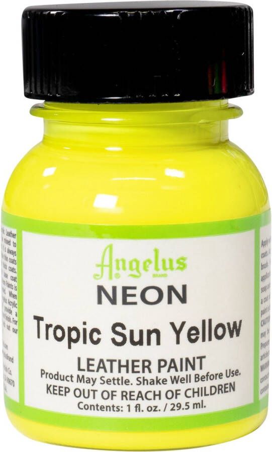 Angelus Leather Acrylic Paint textielverf voor leren stoffen acrylbasis Neon Tropic Sun Yellow 29 5ml