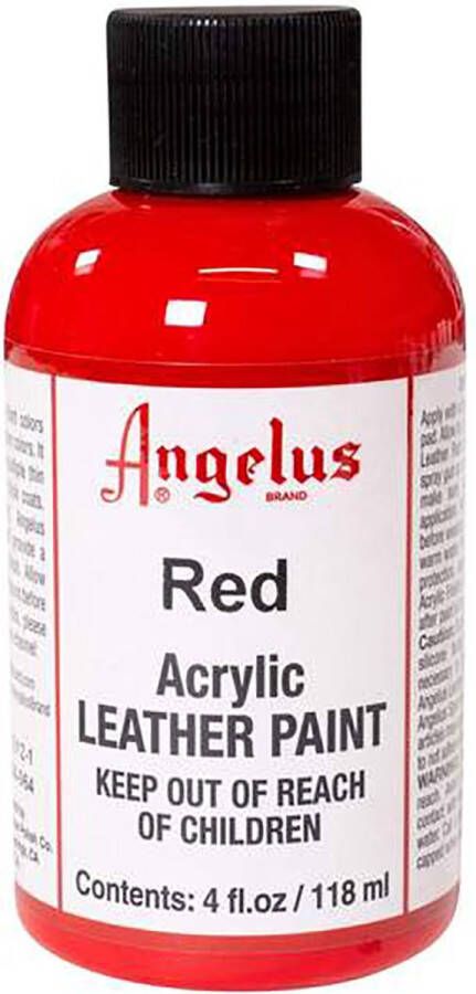 Angelus Leather Acrylic Paint textielverf voor leren stoffen acrylbasis Red 118ml