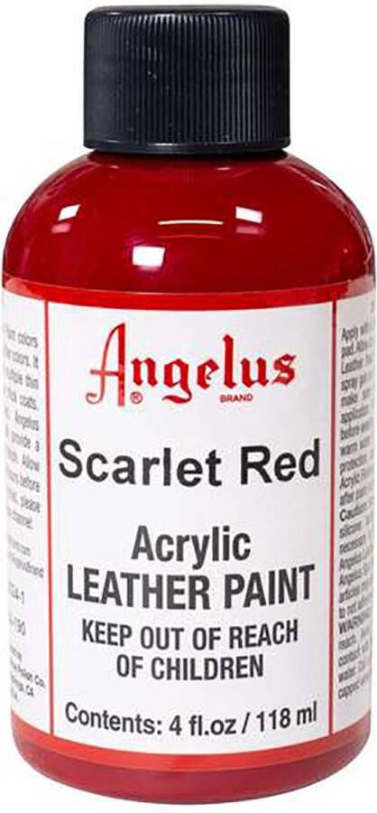 Angelus Leather Acrylic Paint textielverf voor leren stoffen acrylbasis Scarlet Red 118ml