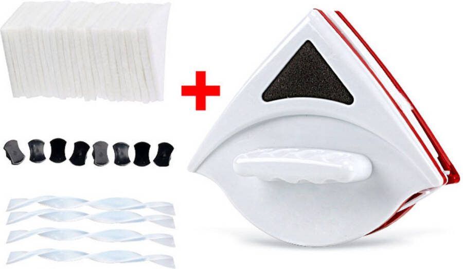 GUTEC Anhichef Magnetische Ramenwasser Raamwisser Dubbel Glas 15-24mm Ruitenreiniger 30 Doekjes Ruitenwasser Set XL