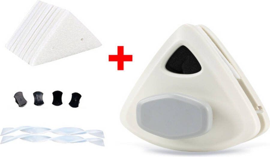 GUTEC Anhichef Magnetische Ramenwasser Raamwisser Dubbel Glas 15-24mm Verbeterd Handvat Ruitenreiniger 6 Doekjes Ruitenwasser Set