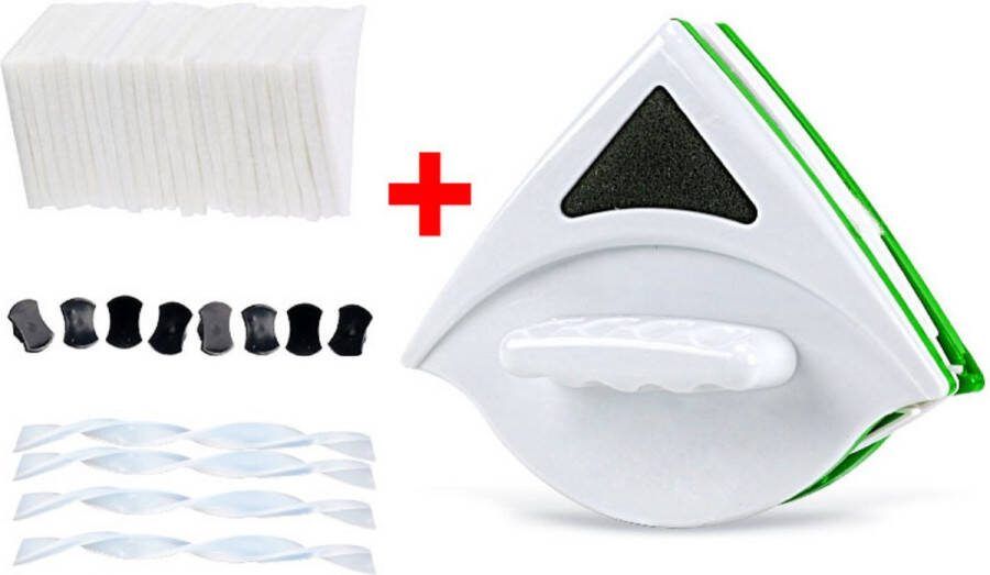 GUTEC Anhichef Magnetische Ramenwasser Raamwisser Dubbel Glas 20-30mm Ruitenreiniger 30 Doekjes Ruitenwasser Set XL