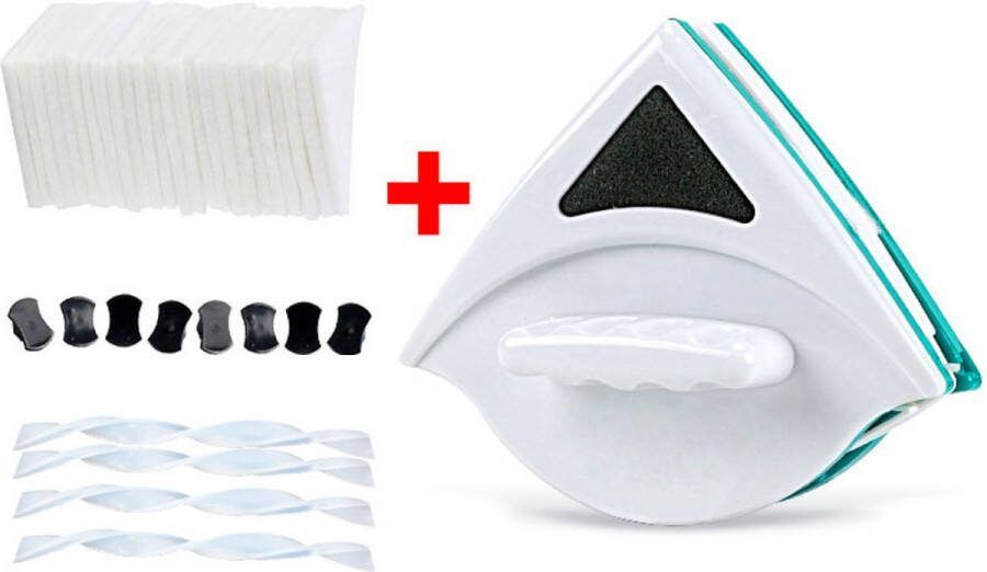 GUTEC Anhichef Magnetische Ramenwasser Raamwisser Enkel Glas 5-12mm Ruitenreiniger 30 Doekjes Ruitenwasser Set XL