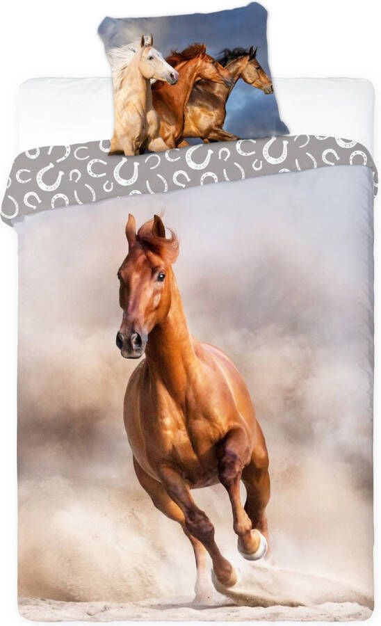 Animal Pictures Dekbedovertrek Galopperend Paard 140 x 200 cm + 70 x 90 cm Katoen