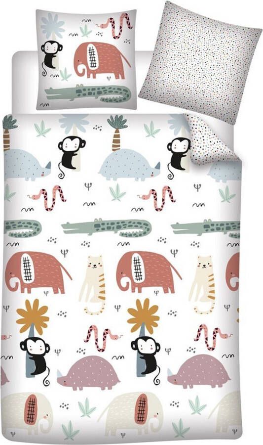 Animal Pictures Dekbedovertrek Jungle Eenpersoons 140 x 200 + 65 x 65 cm Katoen