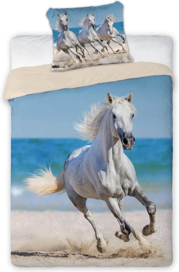 SimbaShop Animal Pictures Galopperend Paard Dekbedovertrek Eenpersoons 140 x 200 cm Multi