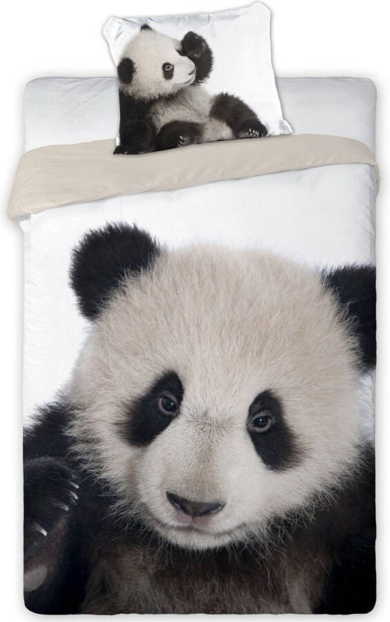Animal Pictures Panda Dekbedovertrek Eenpersoons 140 x 200 + 70 x 90 cm Katoen