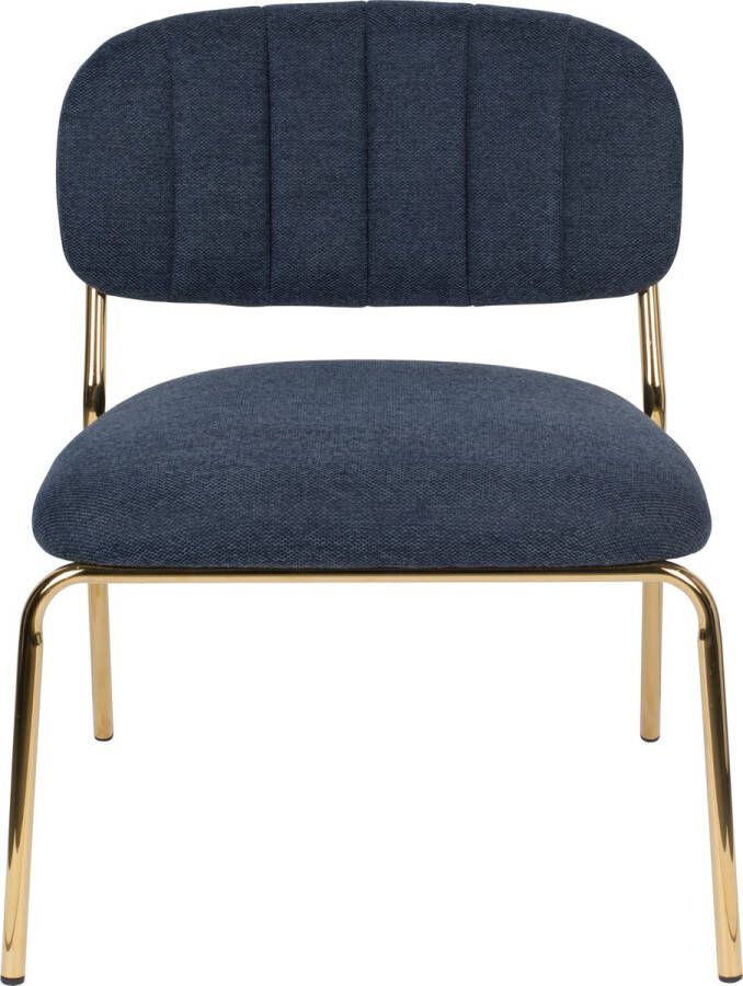 AnLi Style Lounge Chair Jolien Gold Dark Blue
