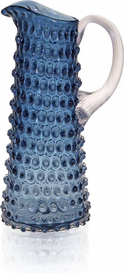 Anna von Lipa Waterkan Waterkaraf Schenkkan Karaf Glas Eiffel Hobnail 1L Blue Smoke