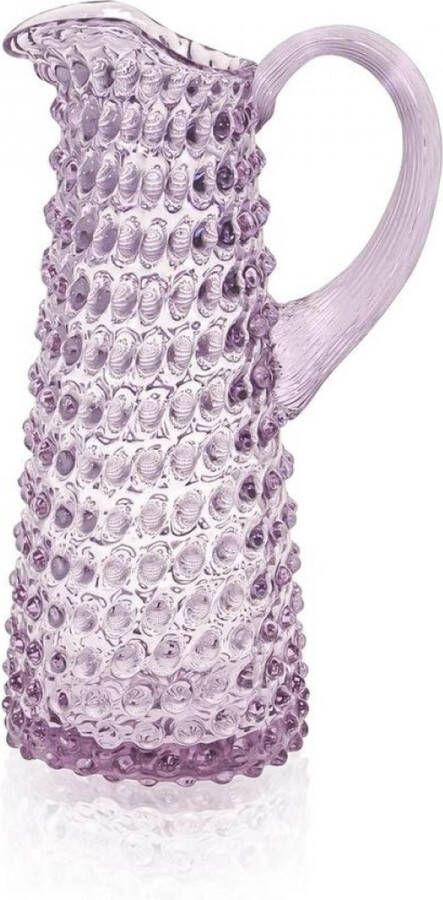 Anna von Lipa Waterkan Waterkaraf Glas Karaf Dots Kan Eiffel Hobnail 1L Lila Paars