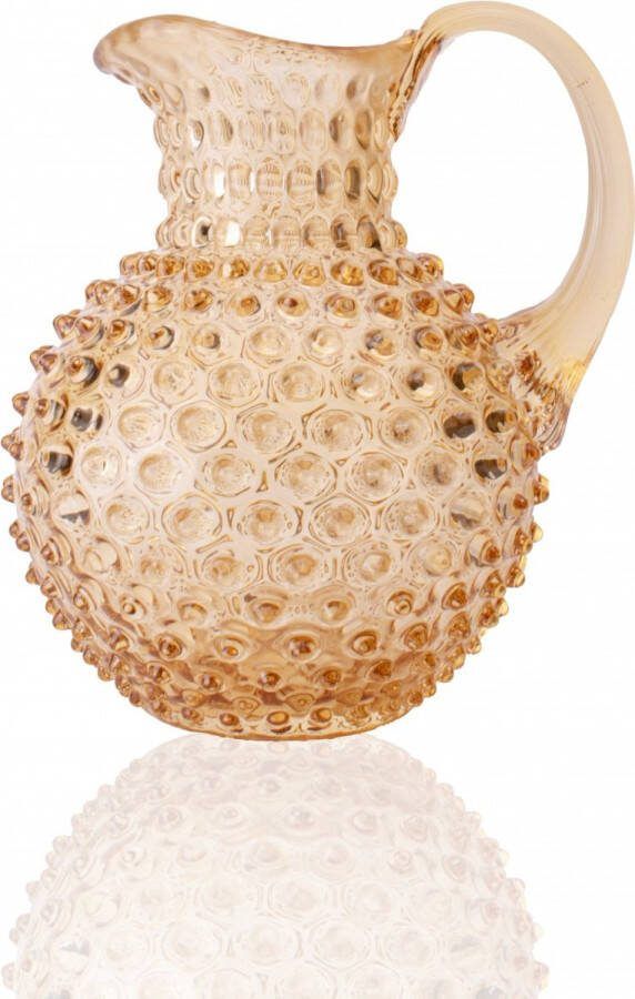 Anna von Lipa Waterkan Waterkaraf Schenkkan Glas Karaf Kan Paris Hobnail Dots 2L Champagne Beige