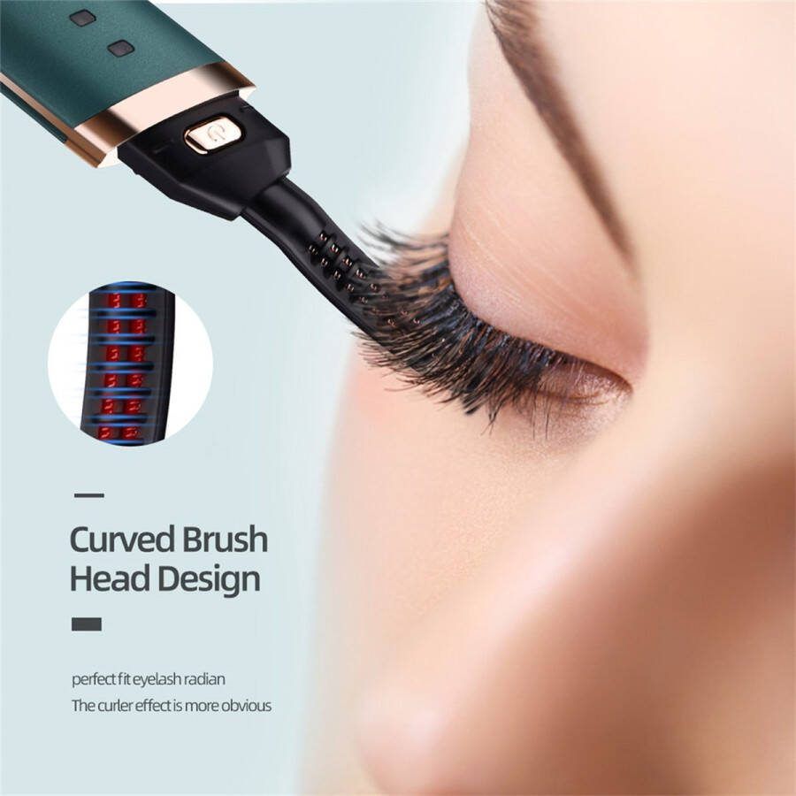 Annalize CkeyiN Wimperkruller Elektrische Wimperkruller Lash Lift Elektrische Verwarmde Wimperkruller met USB Groen